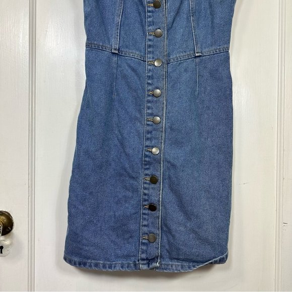 UO Button-Down Denim Mini Dress - 6 - Picture 10 of 11